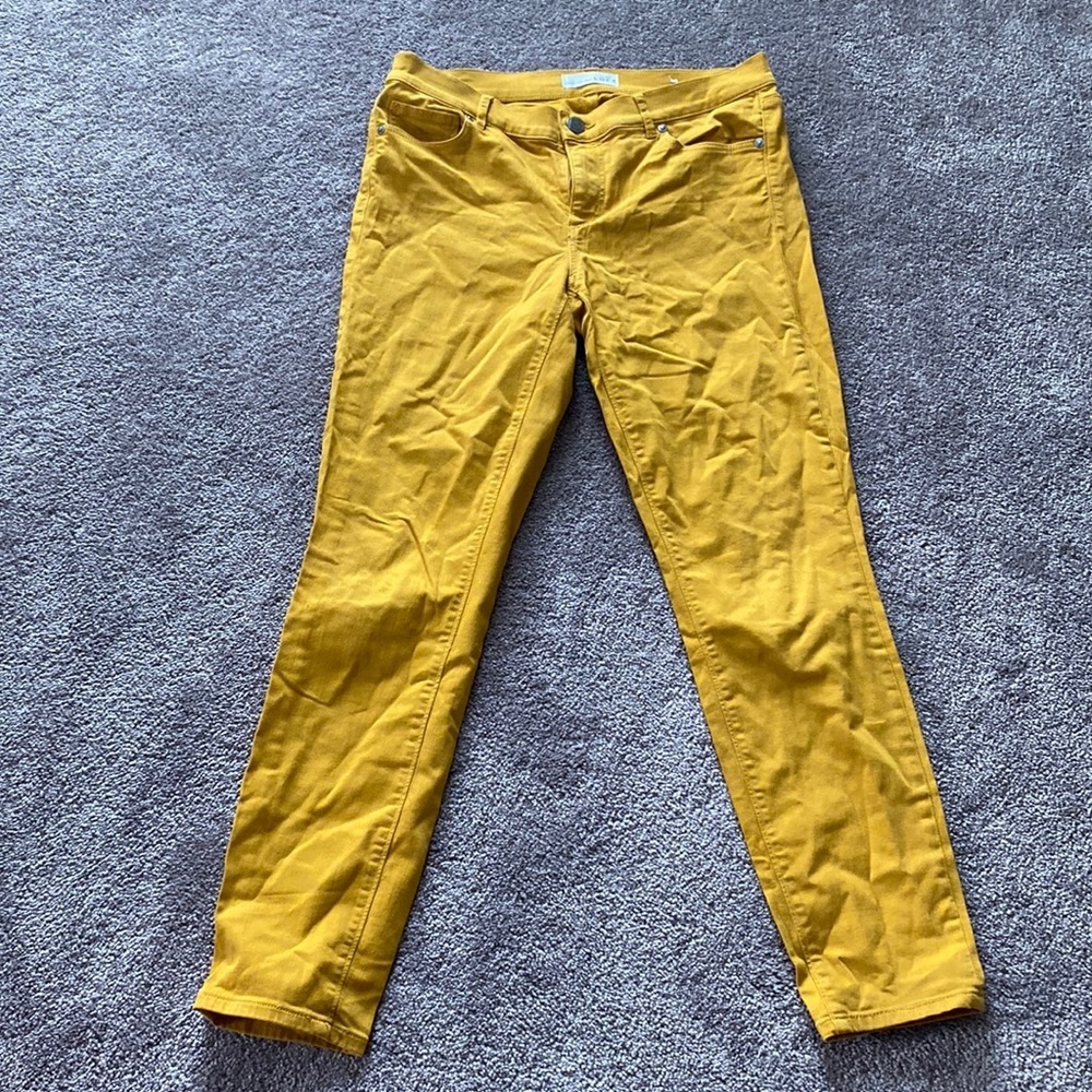 LOFT Mustard Yellow Skinny Pants Casual Stretch SIZE 4